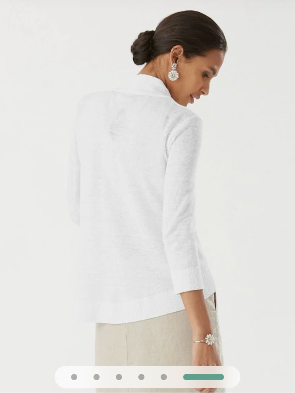 Tommy Bahama White Lightweight Open-Front Lea Cardigan - Picture 4 of 9
